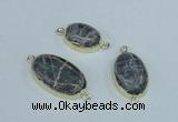 NGC416 15*20mm - 18*25mm oval labradorite gemstone connectors