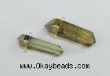 NGC422 12*45mm - 15*50mm faceted nuggets lemon quartz connectors