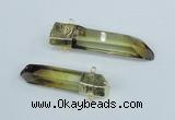 NGC443 13*50mm - 15*65mm faceted nuggets lemon quartz connectors