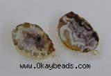 NGC445 18*25mm - 25*35mm freeform druzy agate gemstone connectors