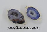 NGC447 18*25mm - 25*35mm freeform druzy agate gemstone connectors