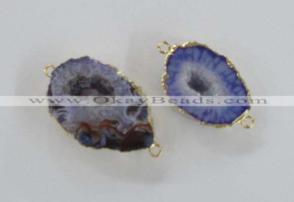 NGC447 18*25mm - 25*35mm freeform druzy agate gemstone connectors