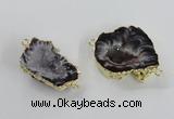 NGC450 18*25mm - 25*35mm freeform druzy agate gemstone connectors