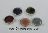 NGC453 20mm coin agate gemstone connectors wholesale