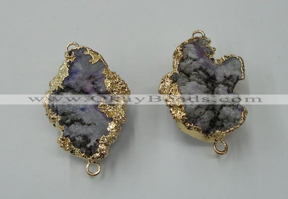 NGC46 20*30mm - 25*35mm freeform druzy agate connectors