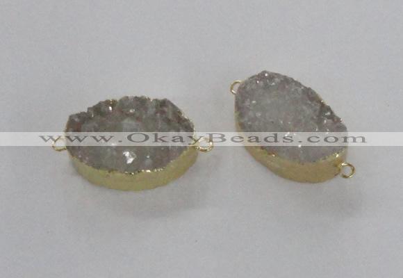 NGC470 20*30mm oval druzy agate gemstone connectors wholesale