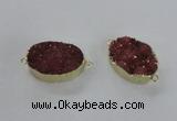 NGC473 20*30mm oval druzy agate gemstone connectors wholesale