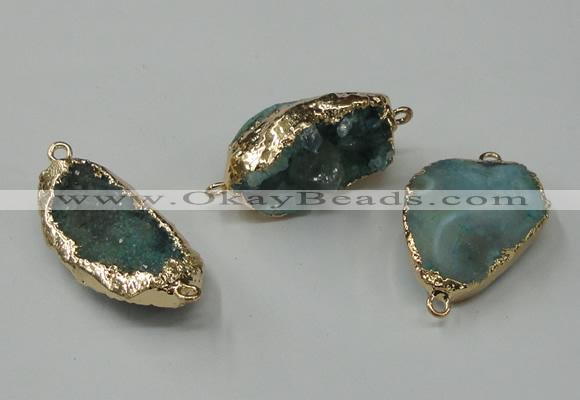 NGC48 20*30mm - 25*35mm freeform druzy agate connectors