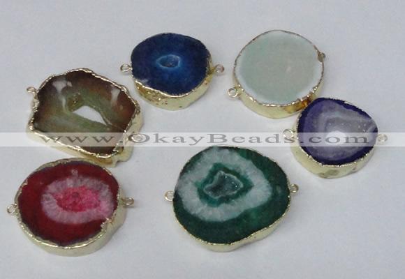 NGC483 25*30mm - 35*40mm freefrom druzy agate gemstone connectors