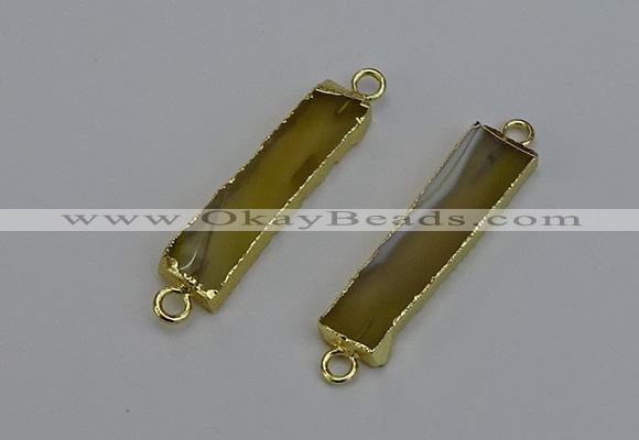 NGC5066 8*35mm - 10*40mm rectangle agate gemstone connectors