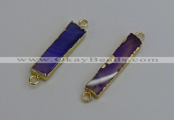 NGC5067 8*35mm - 10*40mm rectangle agate gemstone connectors