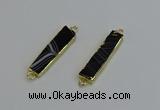 NGC5072 8*35mm - 10*40mm rectangle agate gemstone connectors