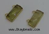 NGC5098 12*30mm - 15*35mm faceted rectangle lemon quartz connectors