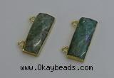 NGC5102 12*30mm - 15*35mm faceted rectangle amazonite connectors