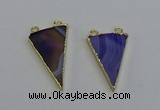 NGC5159 25*35mm - 30*40mm triangle agate gemstone connectors