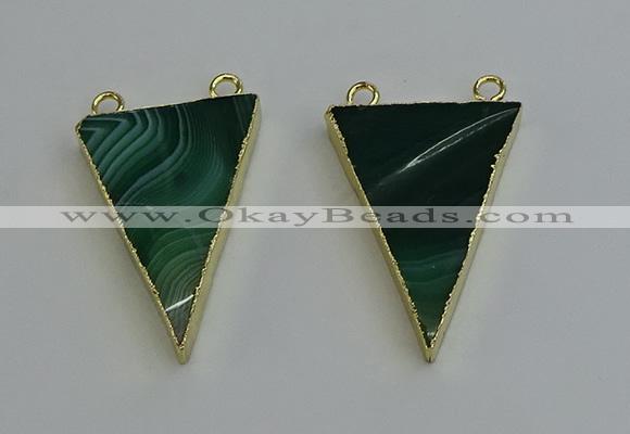 NGC5162 25*35mm - 30*40mm triangle agate gemstone connectors