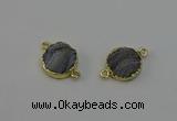 NGC5179 15mm - 16mm coin druzy agate gemstone connectors