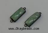 NGC5195 12*30mm - 15*30mm faceted rectangle amazonite connectors