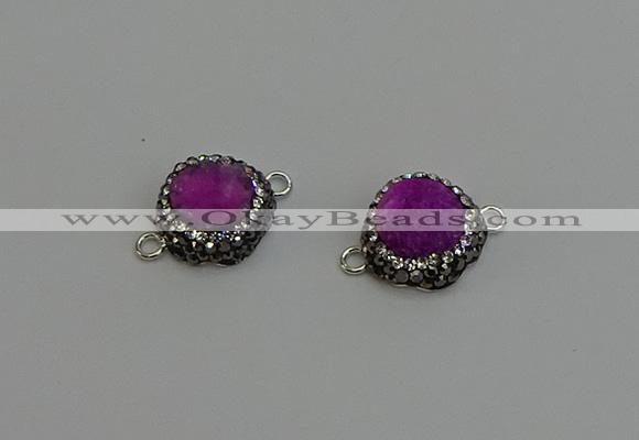 NGC5226 12mm - 14mm freeform druzy agate connectors wholesale