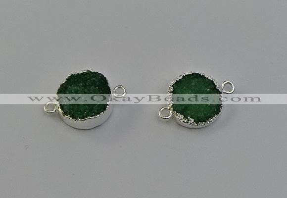 NGC5244 15mm - 16mm coin druzy agate connectors wholesale