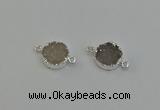 NGC5289 15mm - 16mm coin druzy agate gemstone connectors