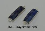 NGC5305 12*30mm - 15*35mm faceted rectangle lapis lazuli connectors