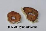 NGC537 25*35mm - 35*45mm plated druzy agate gemstone connectors