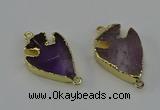 NGC5377 20*35mm - 25*40mm arrowhead light amethyst connectors