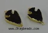 NGC5386 20*35mm - 25*40mm arrowhead smoky quartz connectors