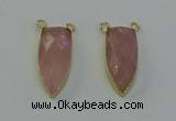 NGC5399 16*35mm - 18*40mm arrowhead rose quartz connectors