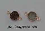 NGC5428 15mm - 16mm coin druzy agate gemstone connectors