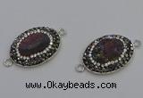 NGC5473 18*25mm oval plated druzy agate gemstone connectors