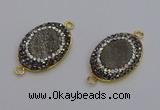 NGC5480 18*25mm oval plated druzy agate gemstone connectors