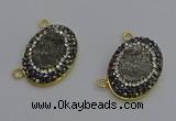 NGC5500 18*25mm oval plated druzy agate gemstone connectors