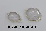 NGC552 18*25mm - 30*35mm freeform quartz gemstone connectors