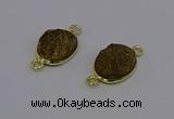 NGC5583 12*16mm oval plated druzy agate connectors wholesale