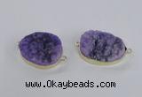 NGC562 18*25mm - 25*30mm freeform druzy agate connectors wholesale