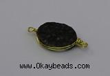 NGC5622 15*20mm oval plated druzy quartz connectors wholesale