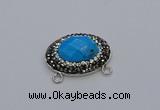 NGC5638 18*25mm faceted oval white howlite turquoise connectors