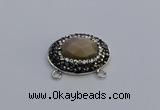 NGC5655 18*25mm faceted oval moonstone gemstone connectors