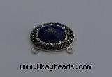 NGC5659 18*25mm faceted oval lapis lazuli gemstone connectors