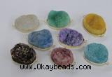 NGC568 18*25mm - 25*30mm freeform druzy agate connectors wholesale