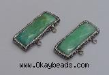 NGC5745 15*40mm rectangle amazonite gemstone connectors