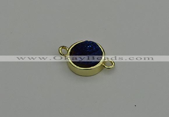 NGC5783 12mm coin plated druzy agate connectors wholesale