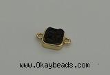 NGC5794 10*10mm square plated druzy agate connectors wholesale