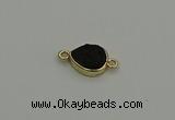 NGC5804 10*14mm flat teardrop plated druzy agate connectors