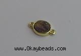 NGC5842 11*13mm oval plated druzy agate connectors wholesale