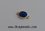 NGC5843 11*13mm oval plated druzy agate connectors wholesale