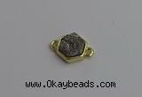 NGC5850 12*12mm hexagon plated druzy agate connectors wholesale