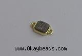 NGC5860 10*12mm rectangle plated druzy agate connectors wholesale